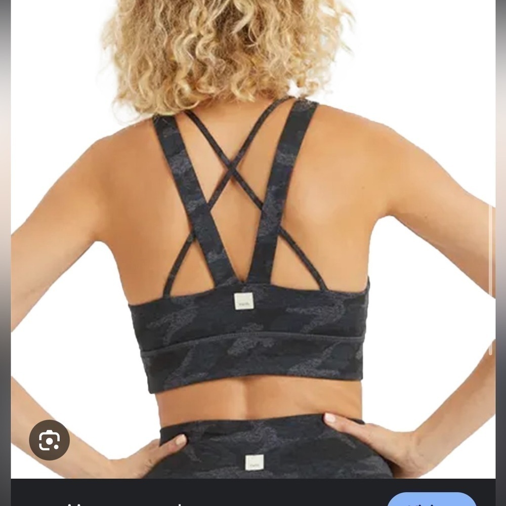 Vuori Black Printed Strappy Sports Bra